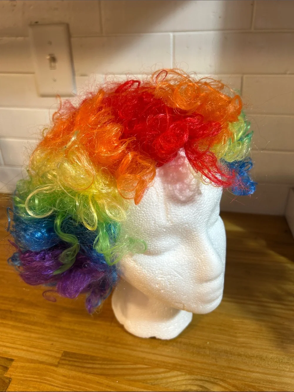 Rainbow Curly Costume Wig - Vibrant Multi-Color